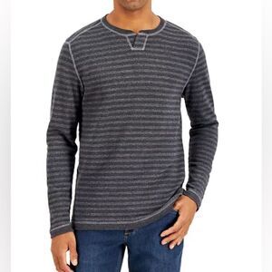 Tommy Bahama Striped Men's Reversible Long Sleeve Shirt XLT Split Neck